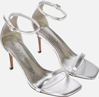 XY London Womens XY London Womens/Ladies Emma Metallic Square Toe High Stiletto Heel Sandals - Silver - Size: 7