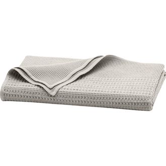 Boll & Branch Waffle Mixed Stripe Throw Blanket in Pewter at Nordstrom
