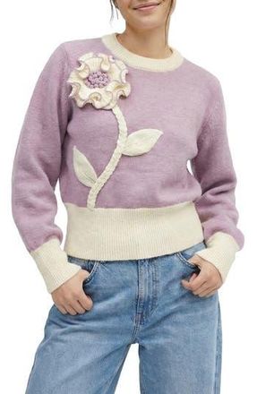 Saachi Ruffled Bloom Pullover Sweater in Lilac at Nordstrom Rack