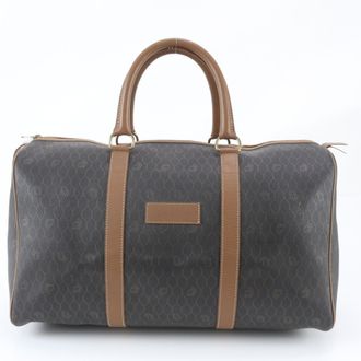 Dior Brown Leather Coated Canvas Boston Bag Tote Bag (Pre-Owned)