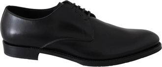 Dolce & Gabbana Handgemaakte Zwarte Leren Sartoria Schoenen - Heren - Nette schoenen - Zwart - 39 EU - Leer - Schoenen