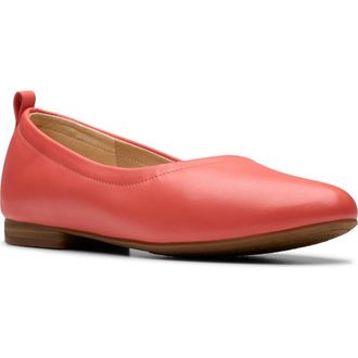 Clarks Fawna Soft Ballet Flat in Coral Leather at Nordstrom Rack, Size 6.5