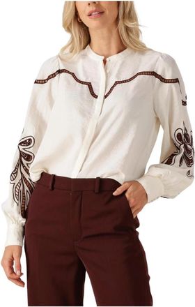 Mos Mosh Mmaz Jorda Shirt - Dames - Blouses - Beige - M - Wol - Overhemden