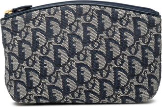 Dior Pre-owned Clutches, female, Blue, Size: ONE SIZE Pre-owned Printed Zip Pouch