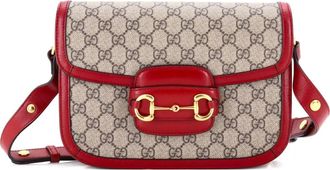 Gucci Horsebit 1955 Shoulder Bag GG Coated Canvas with Leather Small crossbody bag - Rood