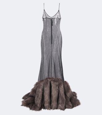 DAVID KOMA Sequined gown