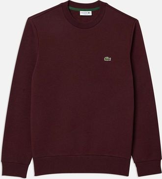 Lacoste Mens Mens Bordeaux Lacoste Fleece Crew Neck Sweatshirt - Red - Size: 40