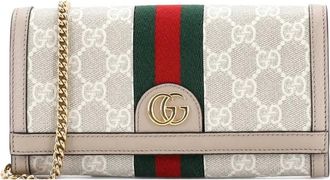 Gucci Ophidia Wallet on Chain GG Coated Canvas with Leather clutch bag - Toni neutri