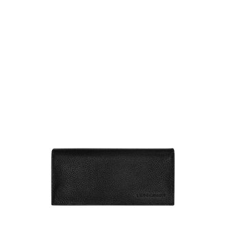 Longchamp Le Foulonn&eacute; Lange Portemonnee - Dames - Accessoires - Zwart - Maat: ONE Size Leer