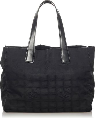 Chanel Pre-owned Womens Vintage New Travel Line Nylon Tote Bag Black - One Size