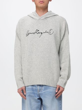 Maison Margiela Hoodie in maglia di misto lana con spalle cadute e logo