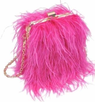 Moda Luxe Feathered Flair Evening Bag in Hot Pink at Nordstrom