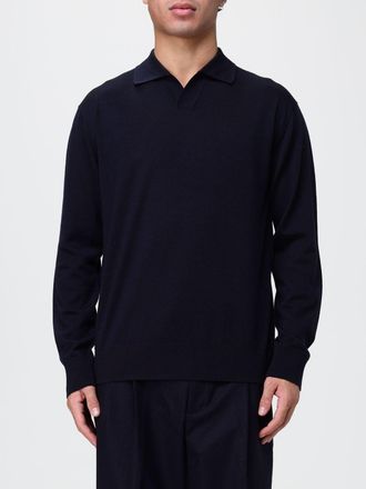 Paolo Pecora Long-Sleeved Wool Knit Polo with Classic Collar