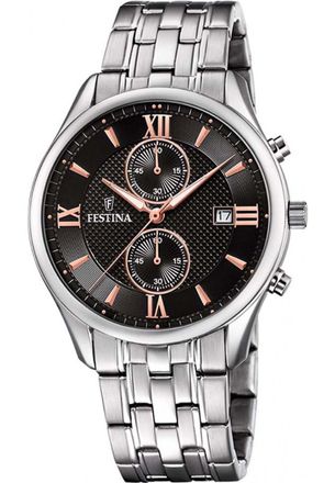 Festina F6854-7 Mens Timeless Chronograph Watch - Silver - One Size