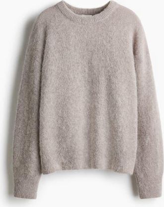 H&M Oversized Alpaca-blend Jumper in Light Taupe Melange at Nordstrom, Size X-Small