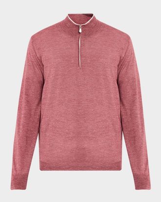 Brunello Cucinelli Men & apos;s Cashmere Knit Quarter-Zip Sweater