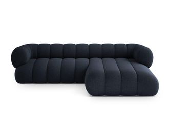 Cosmopolitan Design Sof&aacute; esquinero 5 plazas tejido chenilla azul marino