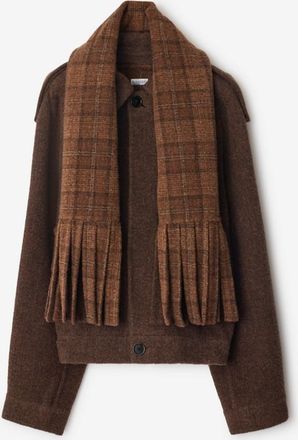 Burberry Detachable Scarf Wool Blend Jacket