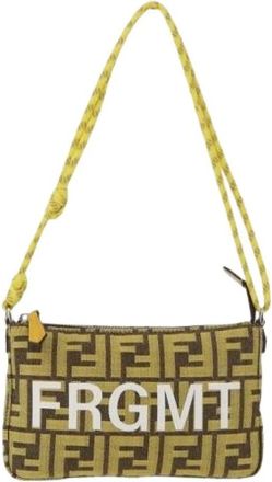 Fendi Pre-owned Vintage Canvas Shoulder Bag - Dames - Pre-owned - Geel - Maat: ONE Size