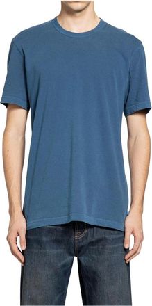James Perse T-Shirts, male, Blue, XL, Short Sleeve Crew Neck