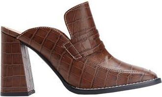 8 by YOOX CROC PRINTED LEATHER HEEL MULE