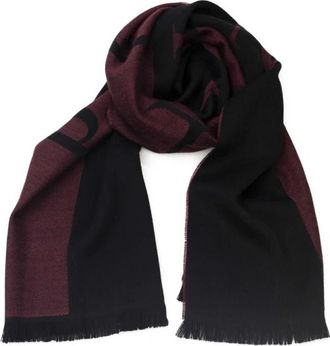 Philipp Plein Logo Sjaal in Paarse Wollen Mix - Heren - Sjaals - Rood - ONE Size - Wol - Accessoires