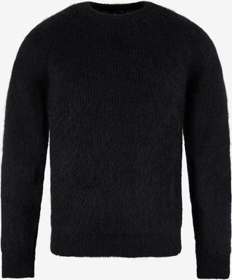 Batoner Gerippter Rundhals-Pullover aus Mohair