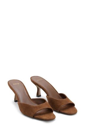 Mango Funnel Heel Slide Sandal in Leather at Nordstrom, Size 7.5Us