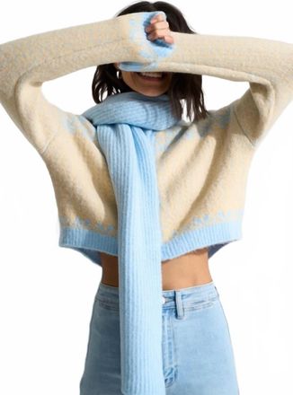 Callahan Shaker Stitch Scarf In Baby Blue