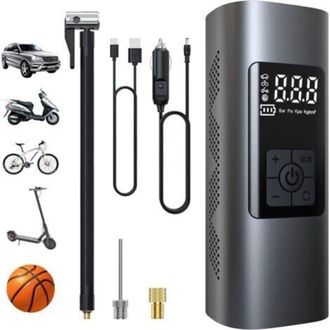 OEM Minibomba De Aire El&eacute;ctrica De 6000 Mah, Compresor De Aire Port&aacute;til, Inflador De Neum&aacute;ticos Inal&aacute;mbrico De 150 Psi Con Pantalla Lcd Digital, Bomba De 