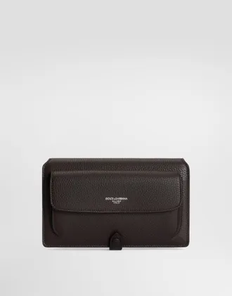 Dolce & Gabbana Calfskin Crossbody Minibag - Man Crossbody Bags Brown Onesize