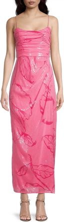 Hutch Luxe Midi Dress In Pink Romantic