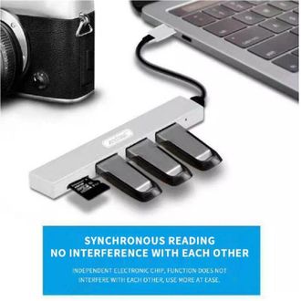 Trade Shop Trade Shop - Concentrador Usb 3 Puertos Usb3.0 + 1 Micro Sd Slot De Ranura Port&aacute;til De Disipaci&oacute;n Q-t89