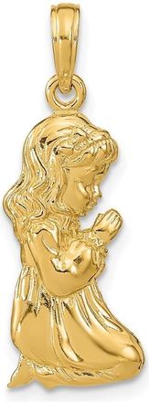Diamond2Deal 14k Yellow Gold Praying Girl Pendant