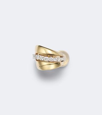 Yeprem Whisper 18kt gold ear cuff with diamonds