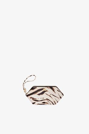 Ganni White Bou Make-Up Pouch in Zebra
