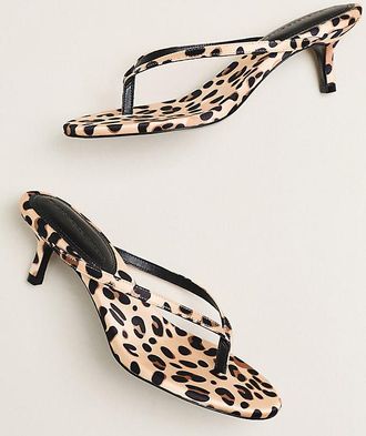 Black Suede Studio Tash 50 Thong Kitten Heels