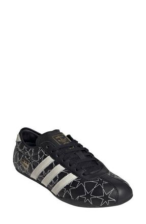 adidas Tokyo Embroidered Low Top Sneaker in Black/Off White/Gold at Nordstrom, Size 7.5