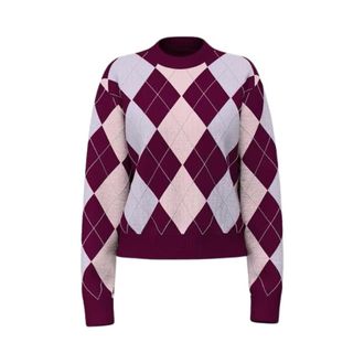 Guess Gracie Ronde Hals Trui - Dames - Ronde hals truien - Paars - S - Truien & Vesten