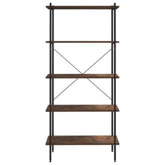 Berkfield Home Sturdy 5-Tier Shelving Unit Black & Dark Wood 80x40x163 cm | Size: 80 x 40 x 163 cm