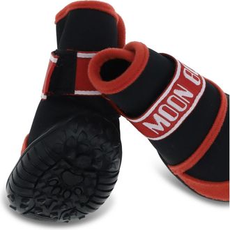 Moon Boot Unisex Dog Boots Red Polyester Slippers Flat Shoes