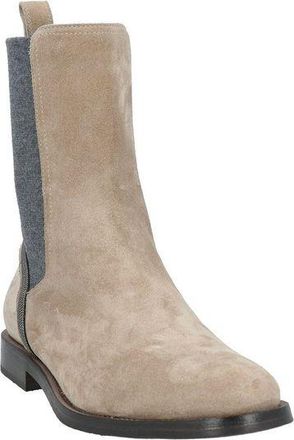 Brunello Cucinelli Womens Beige Leather Chelsea Boots