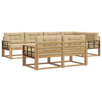 vidaXL Conjunto De Sof&aacute;s De Exterior Con Coj&iacute;n 6 Pcs Y Beige Poli&eacute;ster Vidaxl
