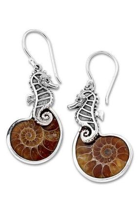 Samuel B. Ammonite Fossil Drop Earrings in Silver/Ammonite at Nordstrom Rack