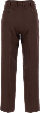 Pantaloni Torino Womens Emma Trousers Brown Viscose Linen Cotton
