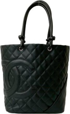 Chanel Pre-owned Leather Tote Bag - Dames - Vintage Shopper - Zwart - ONE Size - Leer - Vintage