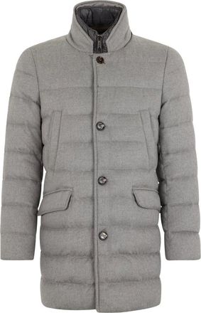 Moorer Light Jackets, male, Gray, M, Elegant gray padded coat with pockets