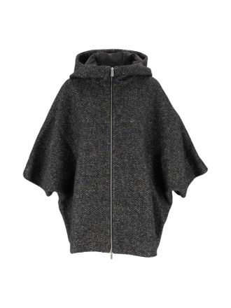 PESERICO Cape-Inspired Hooded Short Coat