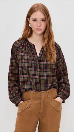 Xirena Dara Top In Espresso Plaid