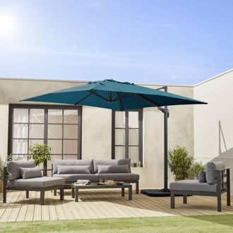 Sweeek 3x3m Square Cantilever Parasol With Cover Included in Duck Egg Blue